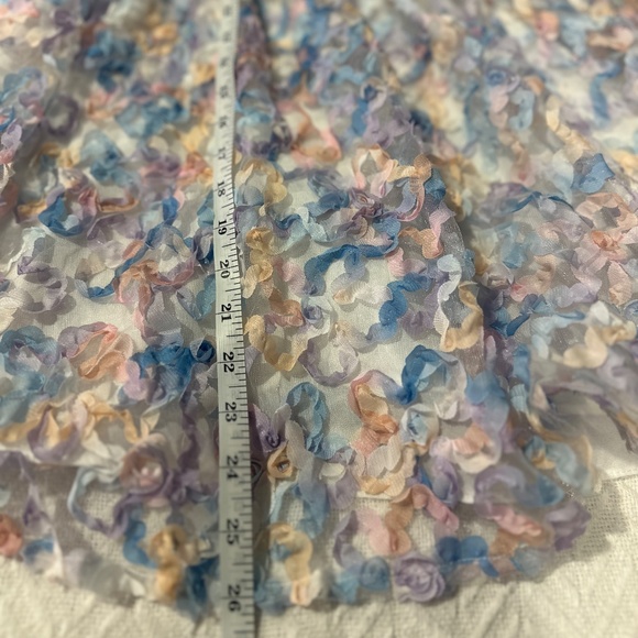 Storia Floral Pastel Flower Ombré Party Babydoll Square Neckline Dress - Picture 11 of 12